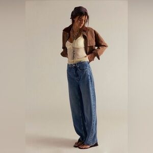 We The Free Brown Truro Baggy Puddle Jeans